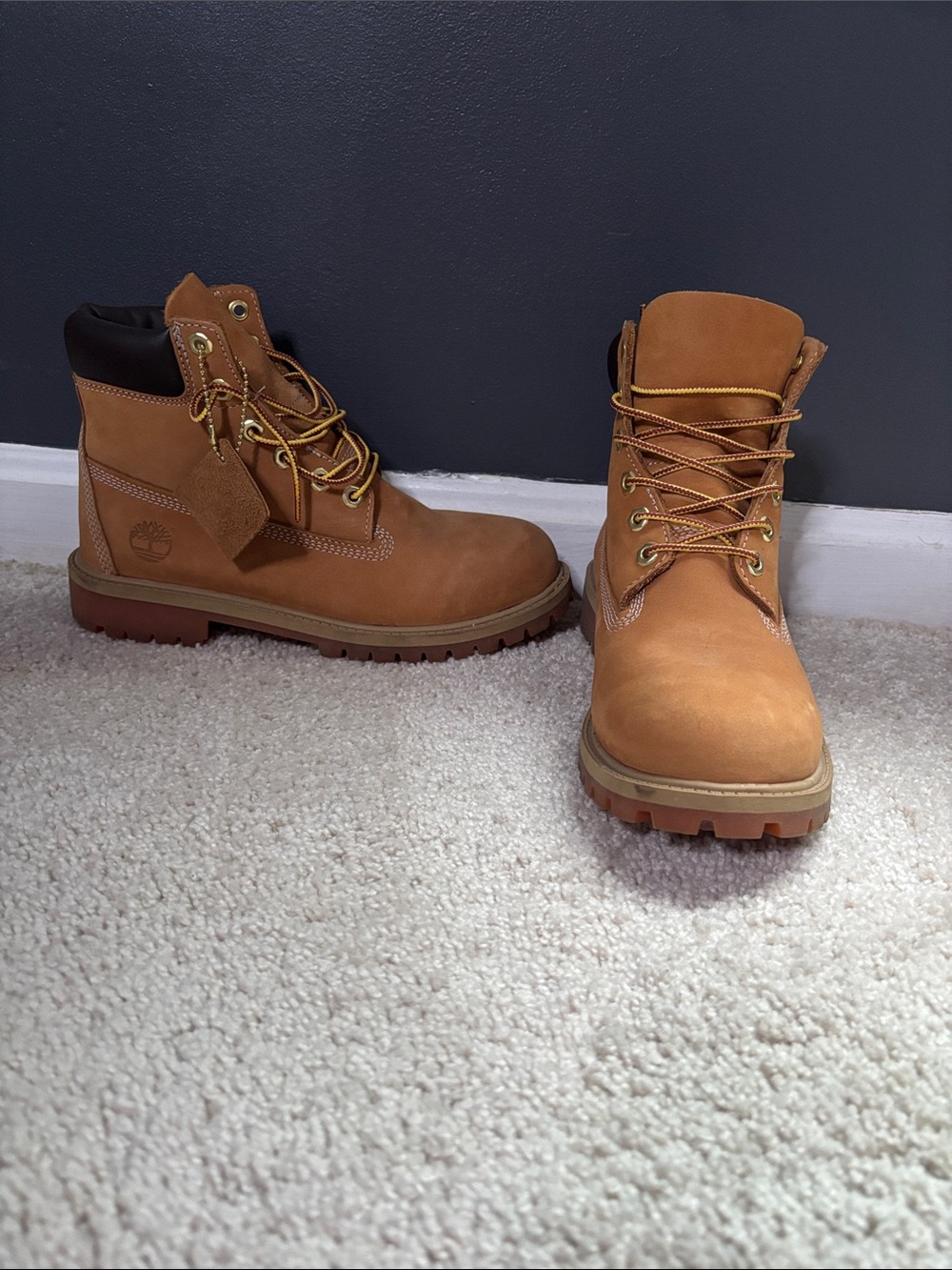 Timberland Womens Wheat Nubuck Work Boots with Black Collar